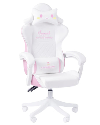 2024 Pink & White Letter Computer Chair Girls living room Study Chair Liftable Rotating Gaming Chair Promotion silla gamer