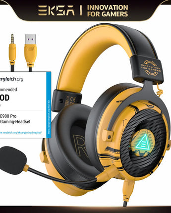 EKSA E900 Pro Upgraded Gaming Headset Gamer 7.1 Surround Wired Headphones with Noise Cancelling Microphones for PC/PS4/PS5/Xbox