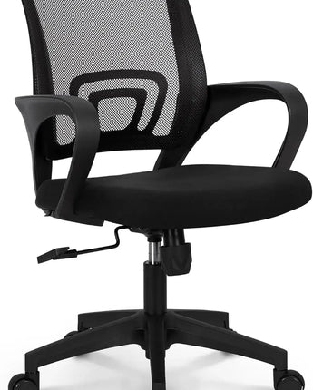 Office Computer Desk Chair Gaming-Ergonomic Mid Back Cushion Lumbar Support with Wheels Comfortable