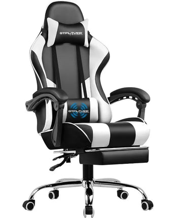 GTPLAYER Gaming Chair, Computer Chair with Footrest and Lumbar Support, Height Adjustable Game Chair with 360°