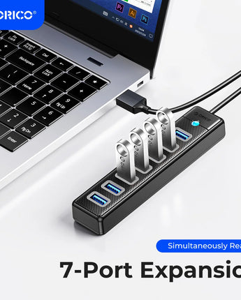 ORICO USB 3.0 HUB 7ports Splitter High-Speed Transmission Type C HUB laptop Expansion Computer Computer Accessories